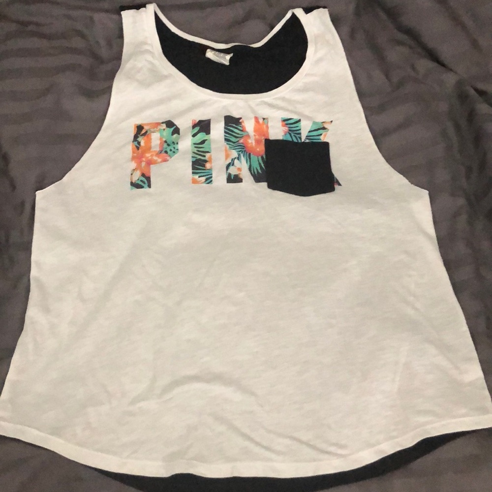 VS PINK Tropical Tank Top with pocket